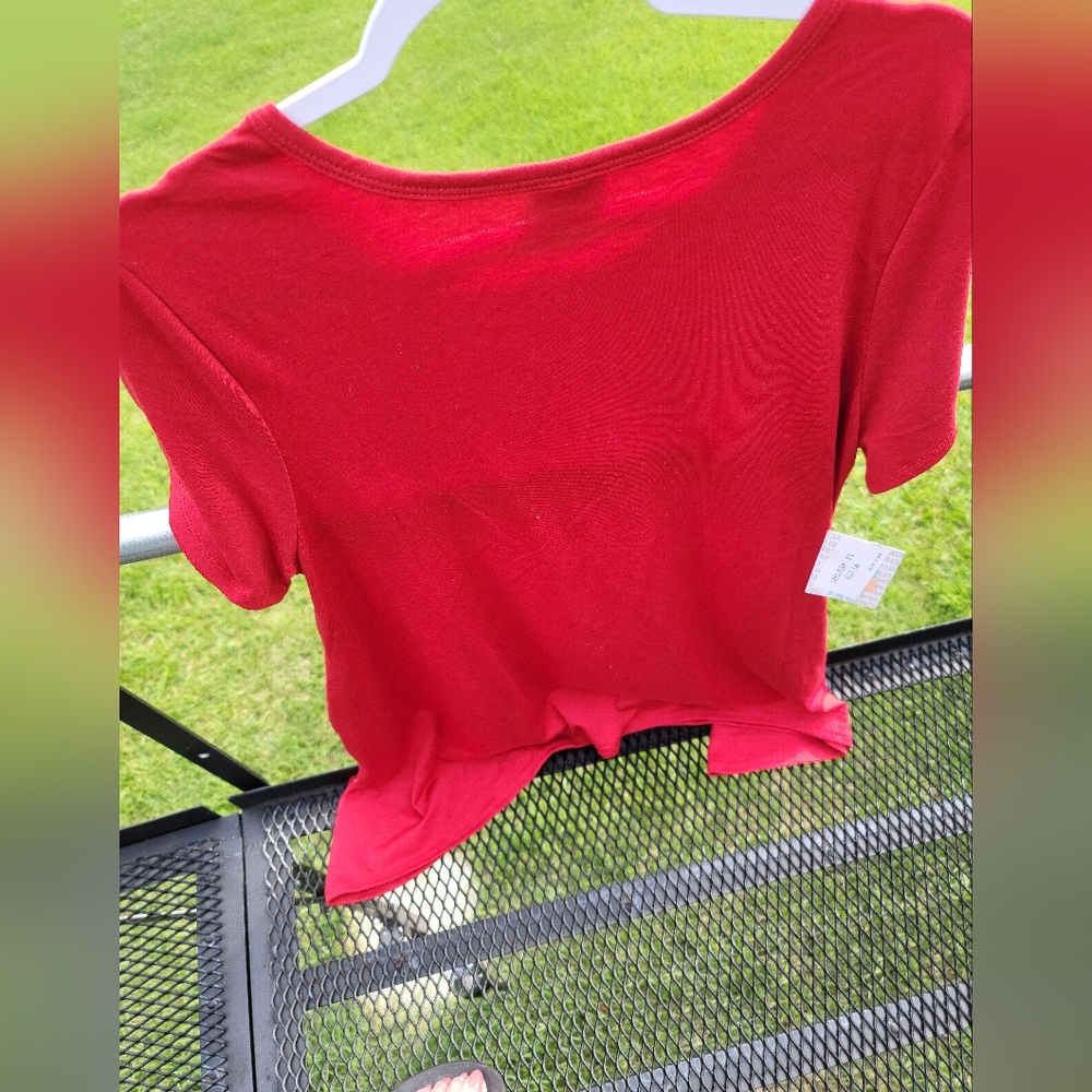 Red Crew Neck Short Sleeve T-Shirt